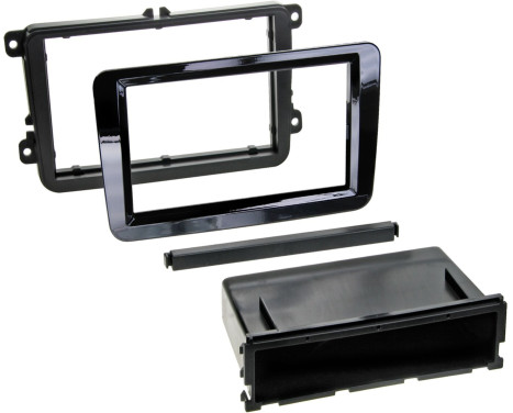 2-DIN Panel med förvaringsfack Seat - Skoda - Volkswagen - Färg: Piano Black