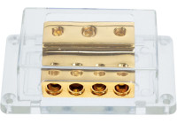Strömfördelningsblock (guld) 1x50mm² + 2x20mm² / 4x20mm²