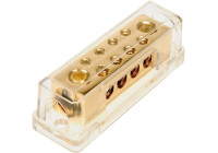 Strömfördelningsblock (guld) 2x50 mm² in/8x10 mm² ut