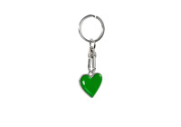 Nyckelring i rostfritt stål - 'Heart' Green