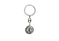 Nyckelring i rostfritt stål - 'St.Christopher' & 'John Paul II' (silverfärgad)