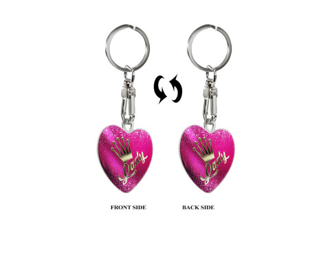 Nyckelring i rostfritt stål - Lady Heart, bild 4