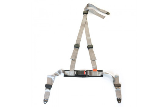 Racing Sport Harness 3-Point Silver + E-märkt (2 tum)