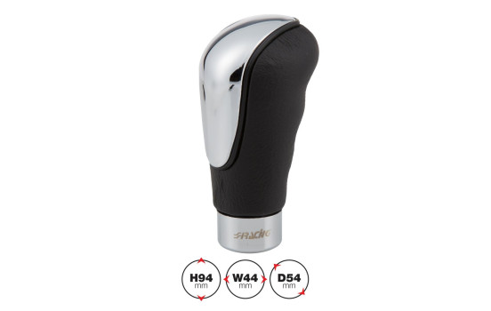 Simoni Racing Gear Shift Knop Brio - Krom/svart läder, bild 2
