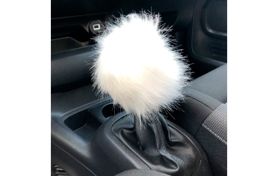 Simoni Racing Gear Shift Knop Cover Fluffy Fur - Vit, bild 2