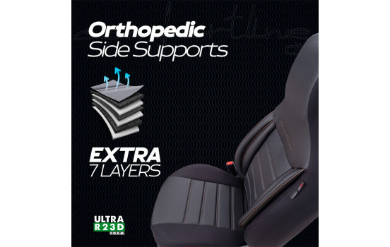 Universal läder/tyg CityBug Sätesöverdrag Set Comfortline Svart/Grå - 9 delar, bild 5