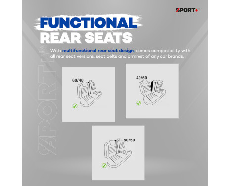 Universal Tyg CityBug Sätesöverdrag Set Sport Plus Svart/Blå - 9 delar, bild 5