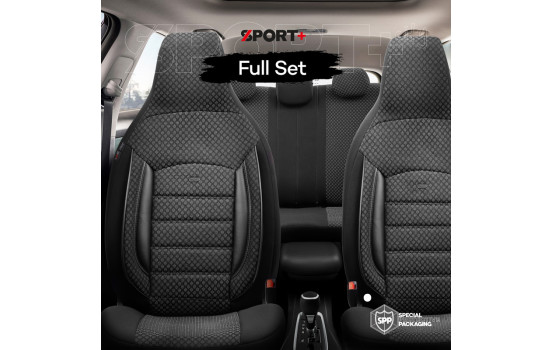 Universal Tyg CityBug Seat Cover Set Sport Plus Black - 9-delat - lämplig för sidokrockkudde, bild 10
