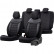 Universal Velours/Cloth Seat Cover Set 'Comfortline' Svart - 11 delar