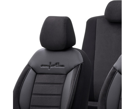 Universal Velours/Cloth Seat Cover Set 'Comfortline' Svart - 11 delar, bild 4