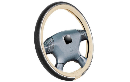 Simoni ​Racing Steering Wheel Cover Trophy 6 svart/krämt konstläder