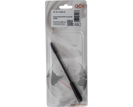 Flexible antenna rod 14cm AM/FM, with M5 and M6 adapters, Image 4