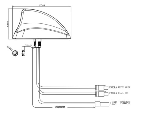 Opti - Shark fin Antenna DAB / DAB+ / FM / AM excl. extension cables, Image 2