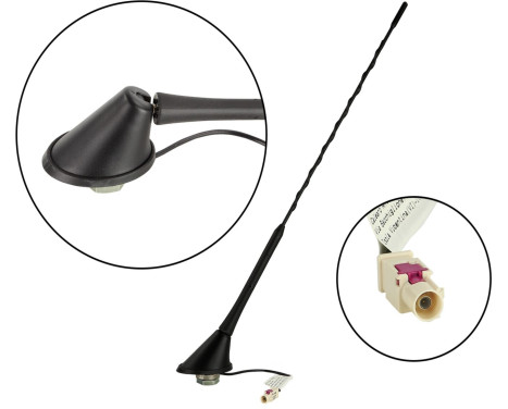 Roof antenna AM/FM 60° rod inclination 12V Phantom anti-theft