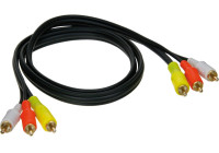 A/V Cable 1 mtr. 3 plugs red - white - yellow