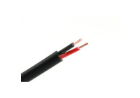 Multi-core cable 2x 1.0mm2 black - red 50m roll, outer sheath black, outer diameter 5.5mm2