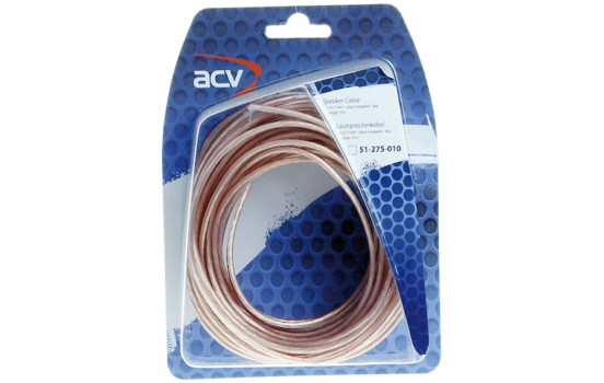 Speaker cable 2 x 0.75 mm transparent blue 10 meters