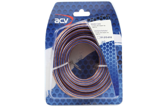 Speaker cable 2 x 1.50 mm transparent blue 10 meters