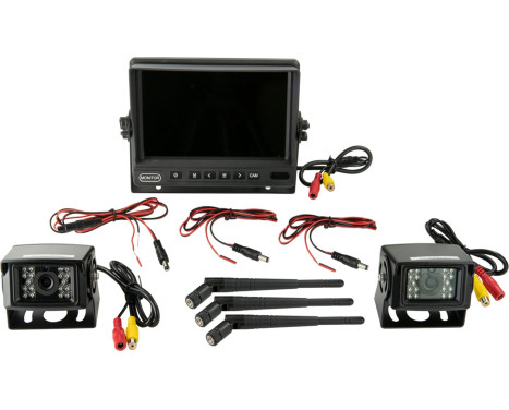 Rear view camera monitor kit 7" AHD with 2 wireless cameras