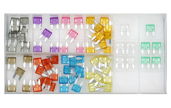 Assortment of mini plug-in fuses 75 pieces