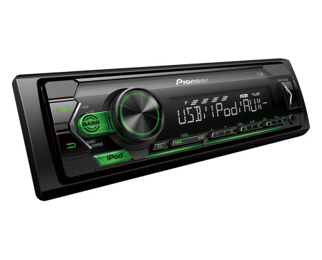 Pioneer MVH-S120UIG 1-DIN receiver with green lighting, USB, compatible with Apple & Android