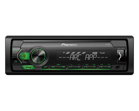 Pioneer MVH-S120UIG 1-DIN receiver with green lighting, USB, compatible with Apple & Android, Image 2