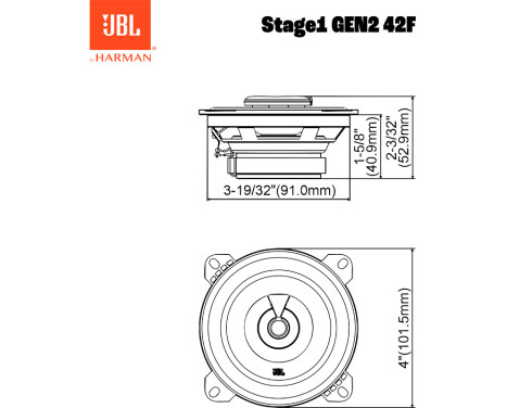 JBL Stage 1 Gen 2 42F 4'' (10cm) 2-Way Speaker Set 320W/40W RMS (without grille), Image 4