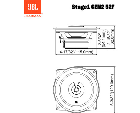 JBL Stage 1 Gen 2 52F 5.25'' (13cm) 2-Way Speaker Set 320W/40W RMS (without grille), Image 4