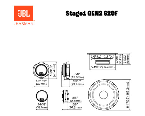 JBL Stage 1 Gen 2 62CF 6.5'' (16.5cm) 2-Way Compo Set 640W/80W RMS, Image 4