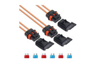 Recoil ATC/ ATO fuse holder with cover 12AWG 2.5mm², 3x incl. 3x 10A & 3x 15A fuses