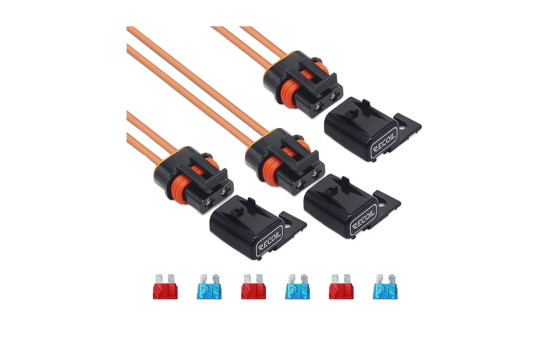Recoil ATC/ ATO fuse holder with cover 12AWG 2.5mm², 3x incl. 3x 10A & 3x 15A fuses