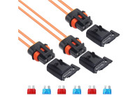 Recoil ATC/ ATO fuse holder with cover 16AWG 1.5mm², 3x incl. 3x 10A & 3x 15A fuses