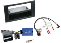 1-DIN kit with compartment Ford various vehicles black