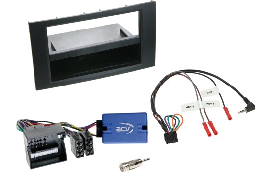 1-DIN kit with compartment Ford various vehicles black