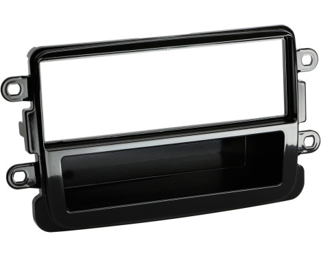 1-DIN Panel with storage tray. Dacia Dokker/ Duster/ Lodgy 2012-2019 Color: Piano Black