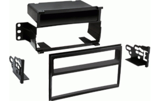 1-DIN radio panel with storage compartment Nissan Juke/Tiida/Versa black (METRA)