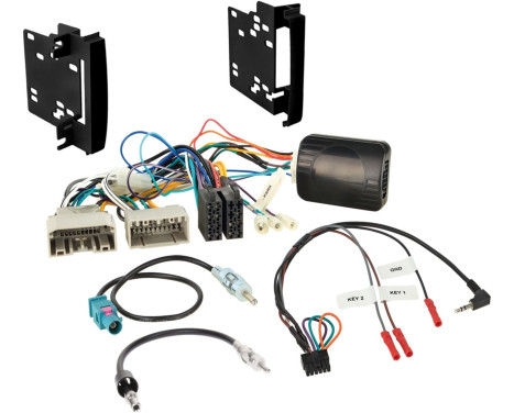 2-DIN Kit Dodge/ Jeep/ Chrysler steering wheel control with sound control, multilead and 2 antenna adapter