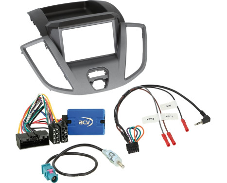 2-DIN Kit Ford Transit 2014-2019 with compartment
