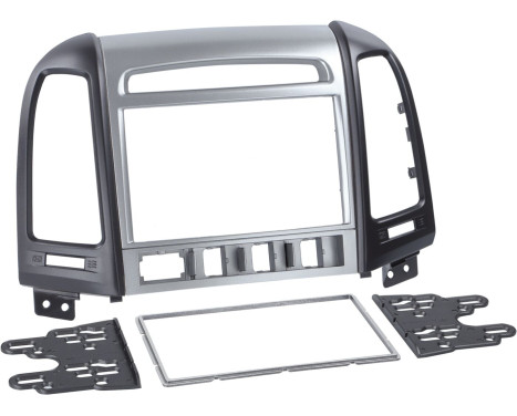 2-DIN Panel Hyundai Santa Fé 2006-2012 Color: Silver/Black