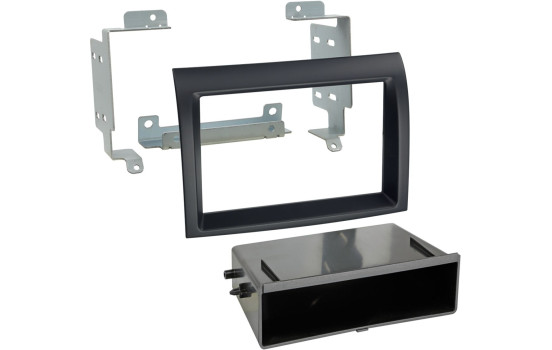 2-DIN Panel with storage compartment Fiat Ducato - Citroën Jumper - Peugeot Boxer - Color: Black