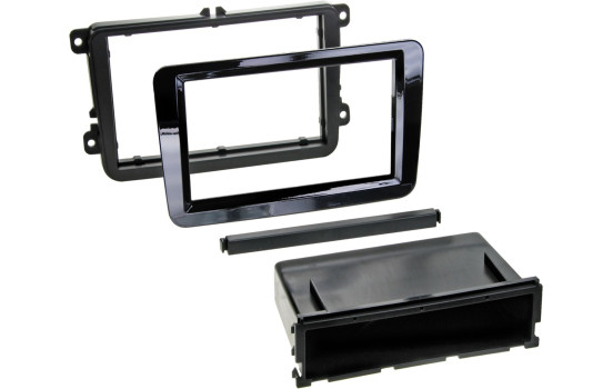 2-DIN Panel with storage compartment Seat - Skoda - Volkswagen - Color: Piano Black