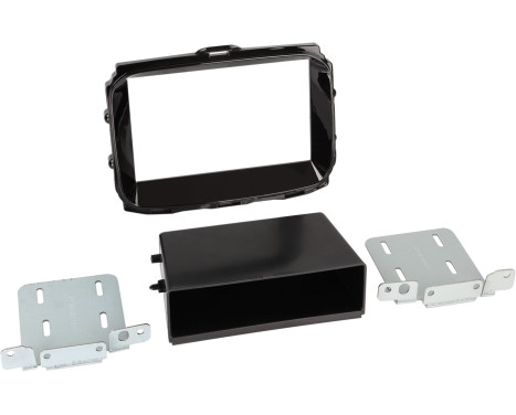 2-DIN Rubbertouch with pocket Alfa Romeo Giulietta 10/2010-> Piano Black