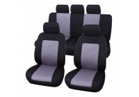 Seat cover set Lisboa 9 pieces black / gray