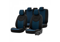 Universal Fabric Seat Cover Set 'Attraction' Black/Blue - 11-piece