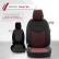 Universal Fabric Seat Cover Set 'Attraction' Black/Burgundy Red - 11-Piece, Thumbnail 8