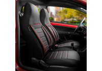 Universal Leather/Fabric CityBug Seat Cover Set Comfortline Black/Red - 9-piece