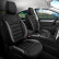 Universal Suede/Leather/Cloth Seat Cover Set 'Iconic' Black/Grey - 11-piece, Thumbnail 2