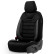 Universal Suede/Leather/Cloth Seat Cover Set 'Iconic' Black/Grey - 11-piece, Thumbnail 3