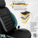 Universal Suede/Leather/Cloth Seat Cover Set 'Iconic' Black/Grey - 11-piece, Thumbnail 6