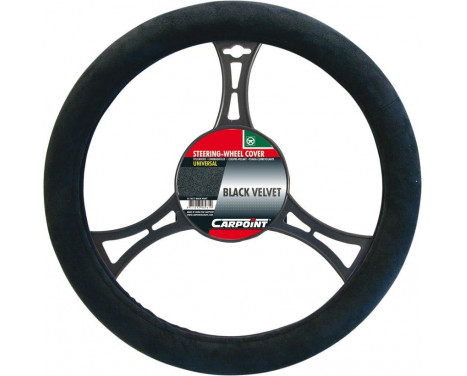 Carpoint Steering Wheel Cover Black Suedine